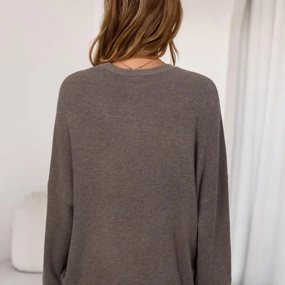 Women's Wool Blend Oversized Sweaters Crewneck Casual Winter Outfits Fashion Tops