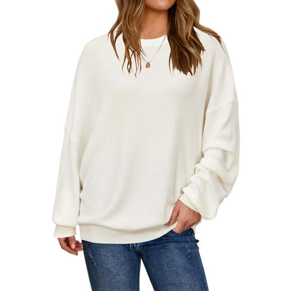 Women's Wool Blend Oversized Sweaters Crewneck Casual Winter Outfits Fashion Tops