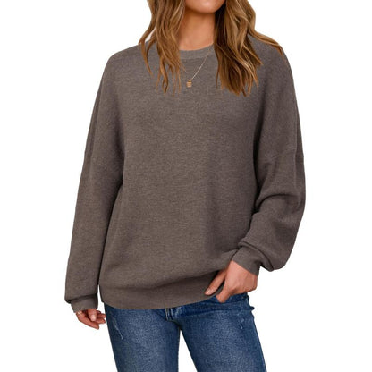 Women's Wool Blend Oversized Sweaters Crewneck Casual Winter Outfits Fashion Tops
