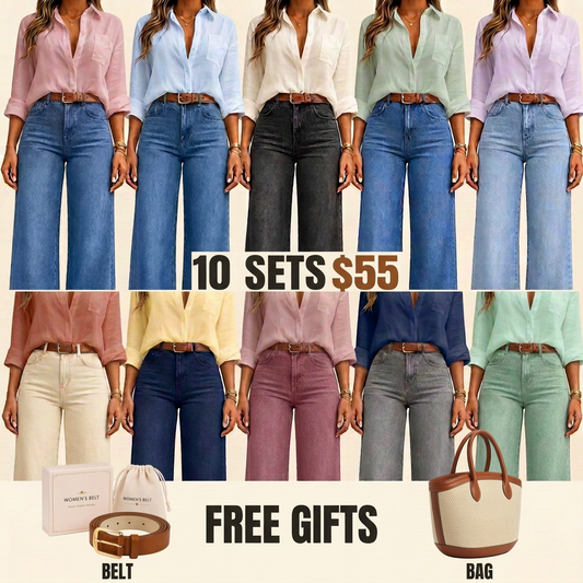 ❤️‍🔥 Christmas Sale💥Women's Loose Fit Baggy Oversized Straight Leg Denim Jeans with Pockets