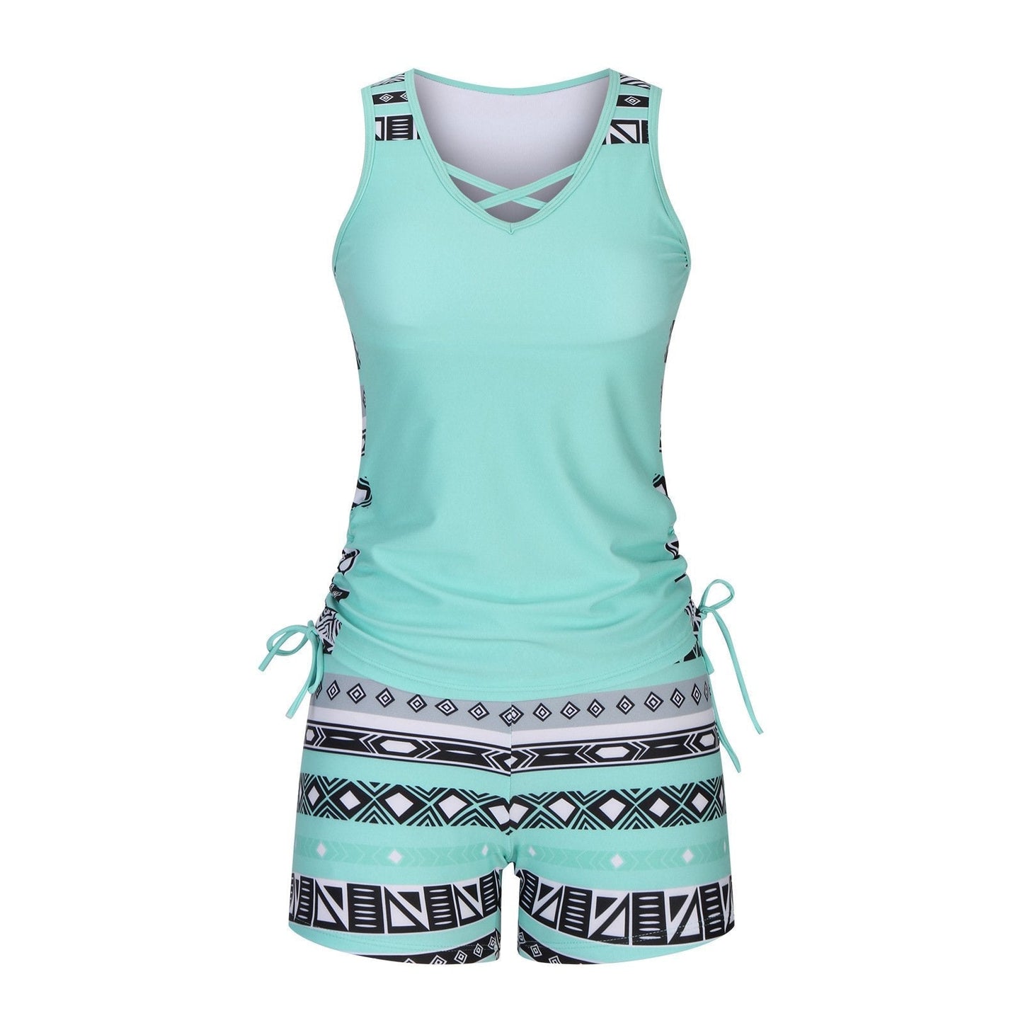 Women's Tummy Control Tankini Set with Shorts