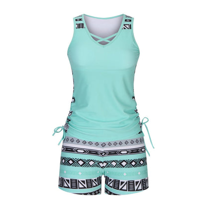 Women's Tummy Control Tankini Set with Shorts