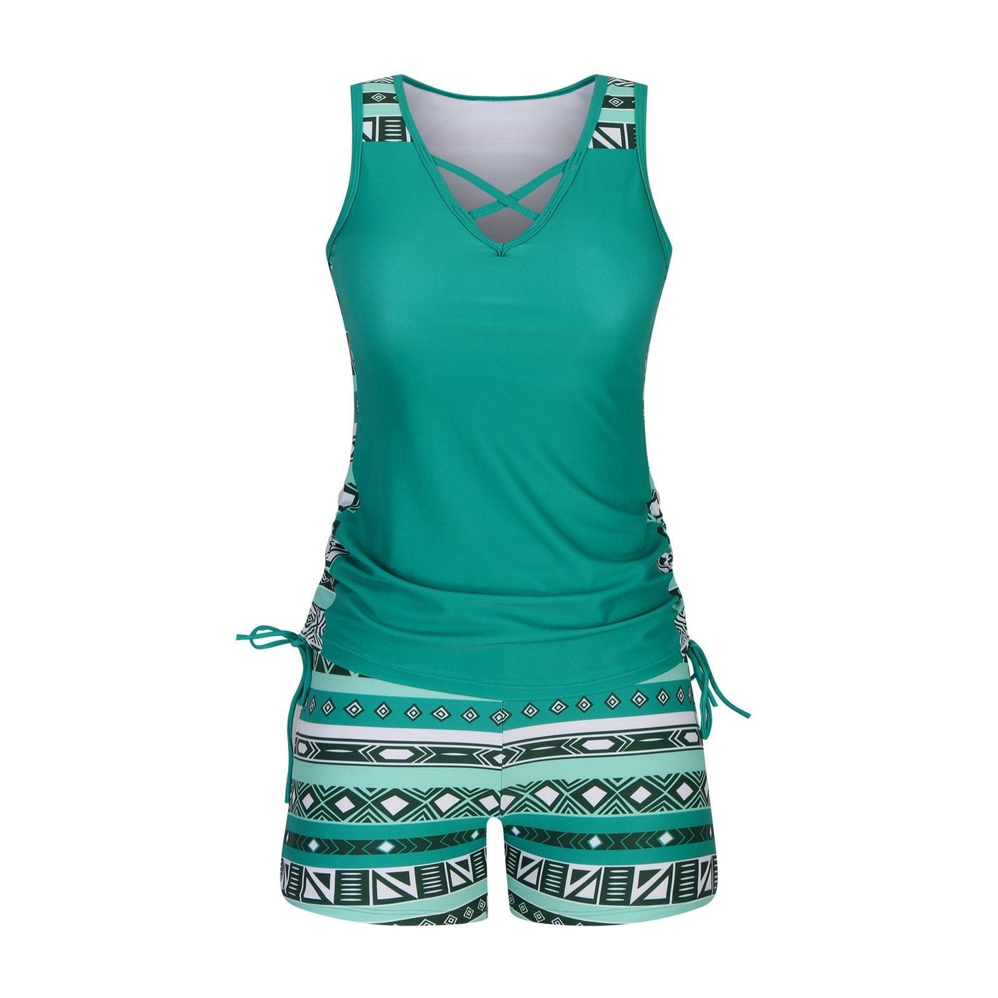Women's Tummy Control Tankini Set with Shorts