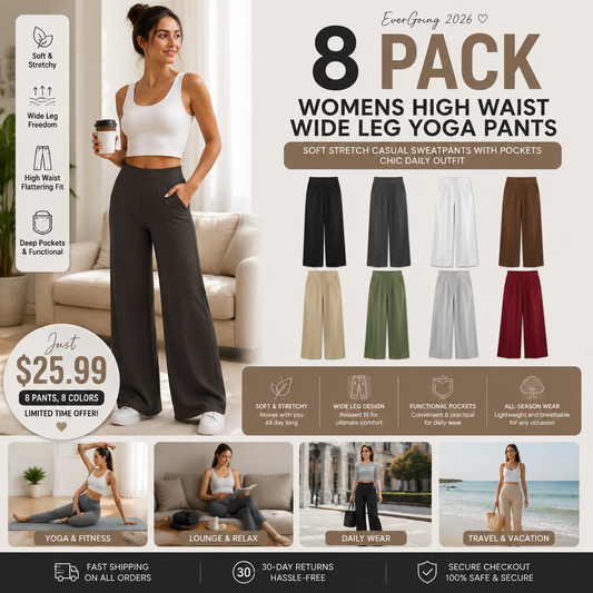 🌞Summer Hot Sale🔥Women's High-Waisted Loose Business Casual Yoga Pants with Pockets