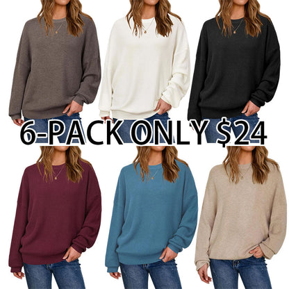 Women's Wool Blend Oversized Sweaters Crewneck Casual Winter Outfits Fashion Tops