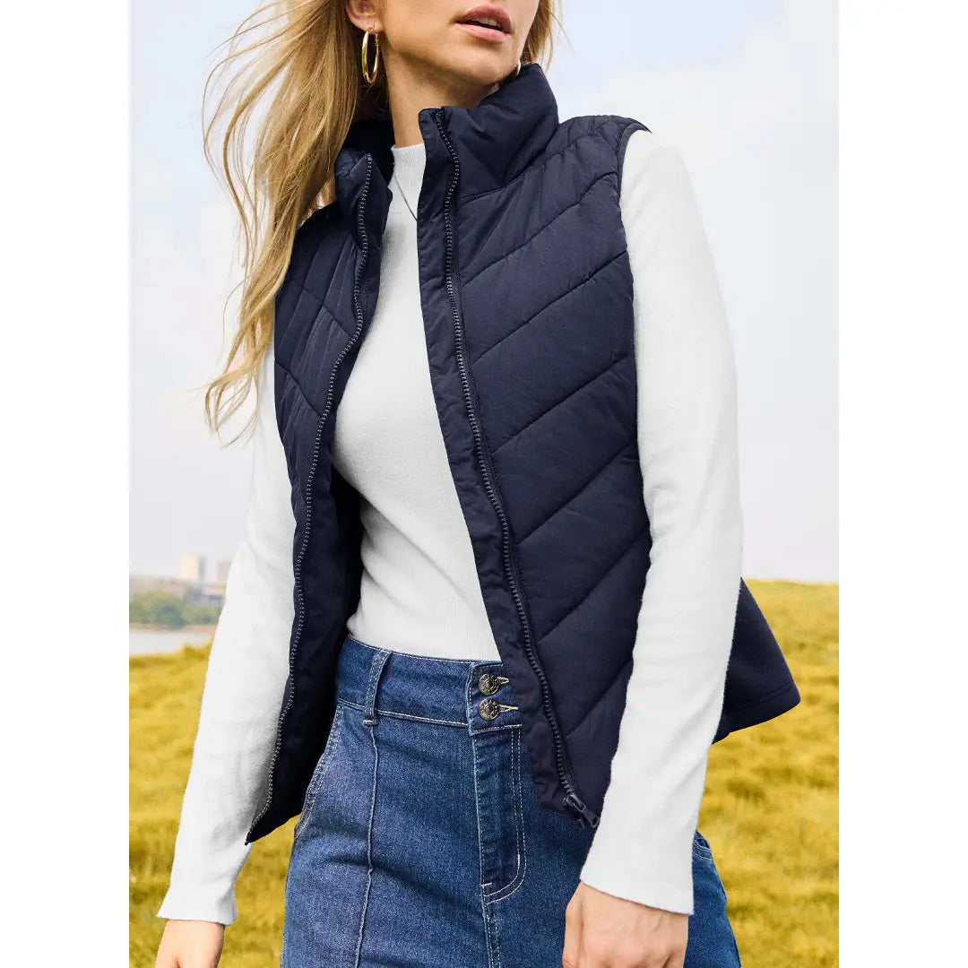 Women's Sleeveless Puffer Vest - Warm & Stylish