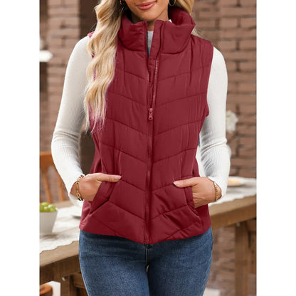 Women's Sleeveless Puffer Vest - Warm & Stylish
