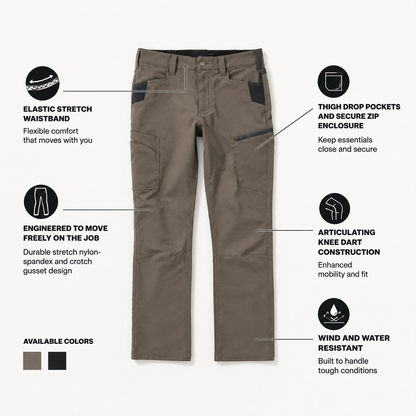 Men's 8-PACK Tech Work Pants with 7 Pockets