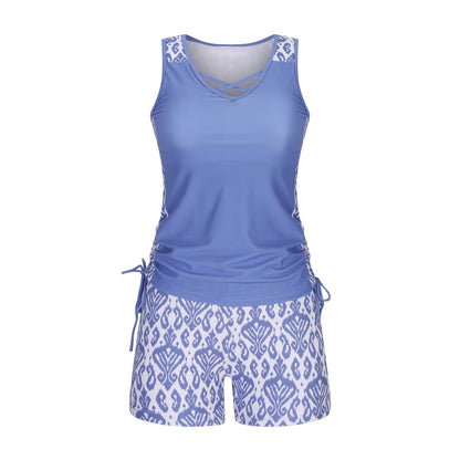 Women's Tummy Control Tankini Set with Shorts