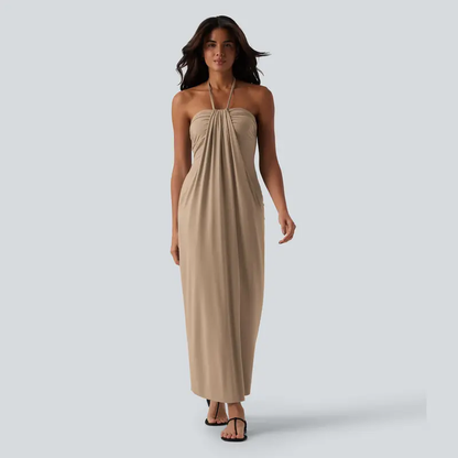 Halara Halter Tie Back Maxi Dress with Pockets