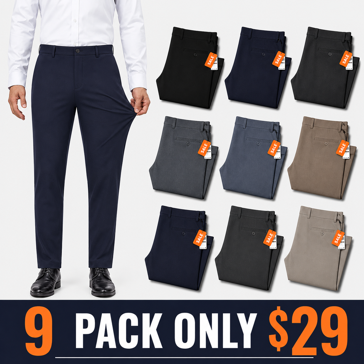 👍🔥Limited-Time Promotion-Stretch Dress Pants No Iron Golf Pants