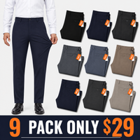 9-PACK ONLY $29-(Black / Dark Navy / Charcoal / Navy / Gray / Khaki / Slate Blue / Dark Gray/Stone)