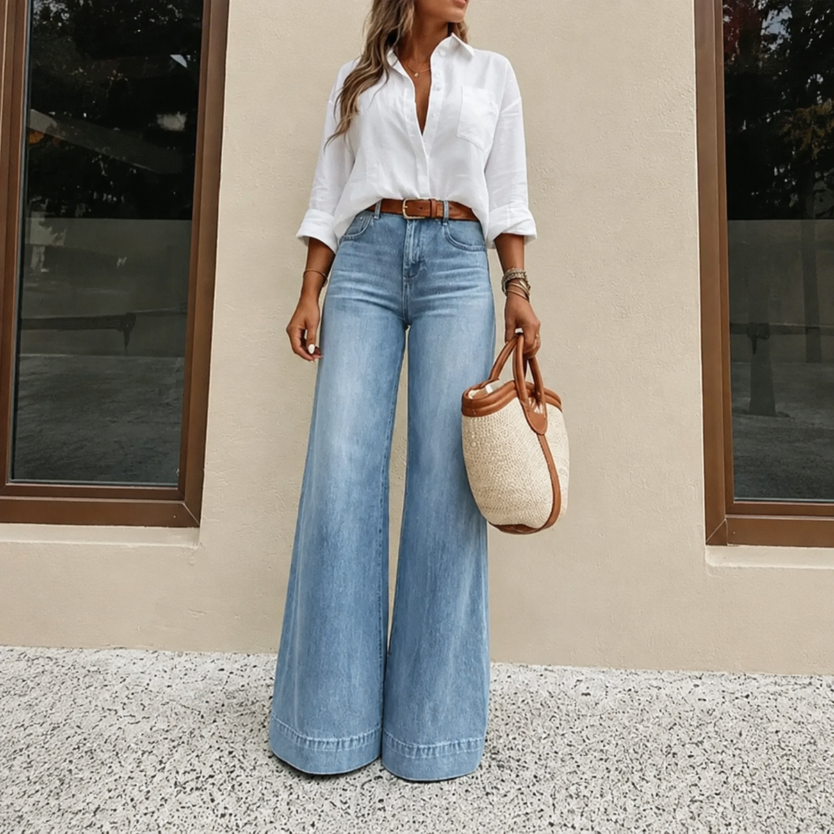 ❤️‍🔥 Christmas Sale💥Women's Loose Fit Baggy Oversized Straight Leg Denim Jeans with Pockets