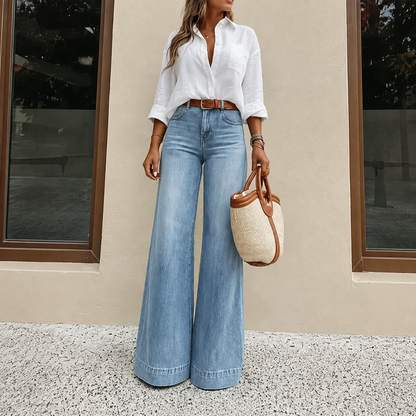 ❤️‍🔥 Christmas Sale💥Women's Loose Fit Baggy Oversized Straight Leg Denim Jeans with Pockets