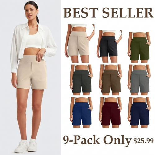 Women's High Waisted Athletic Shorts with Pockets