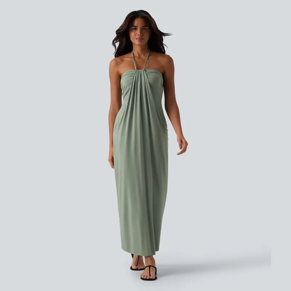Halara Halter Tie Back Maxi Dress with Pockets