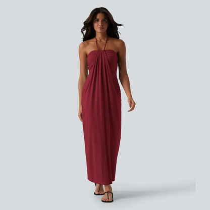 Halara Halter Tie Back Maxi Dress with Pockets