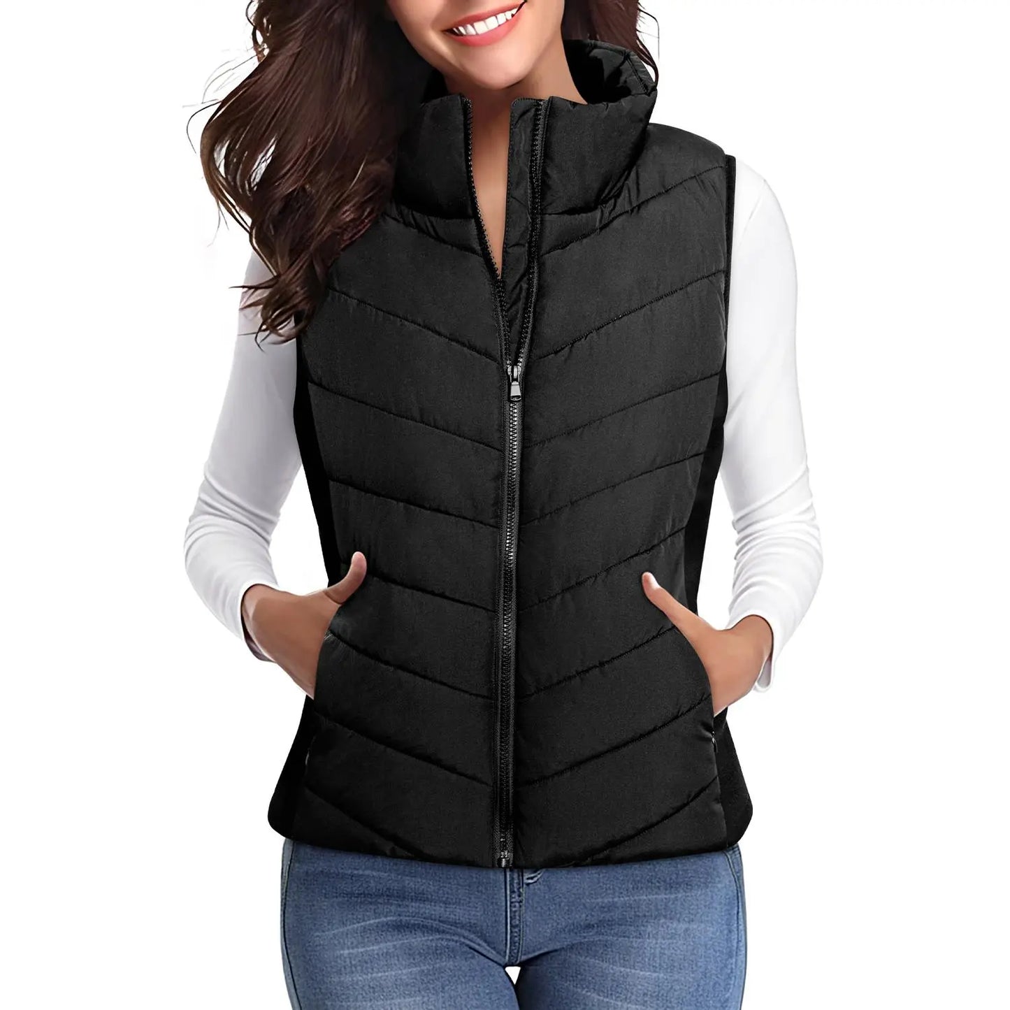 Women's Sleeveless Puffer Vest - Warm & Stylish