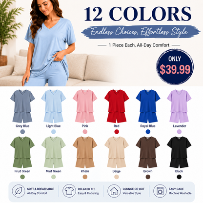 Effortless Summer Lounge Set Oversized Tee + Biker Shorts