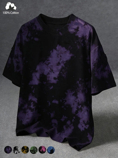 Unisex Vintage Tie-Dye T-Shirt for Summer Streetwear