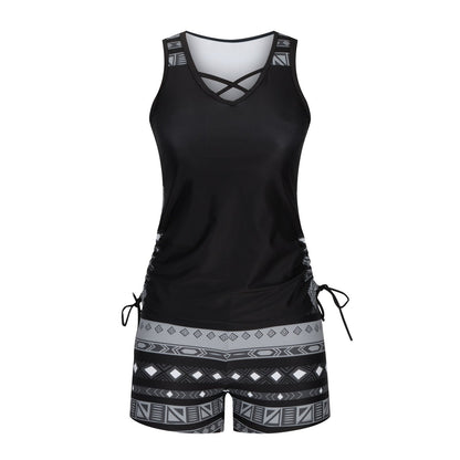 Women's Tummy Control Tankini Set with Shorts