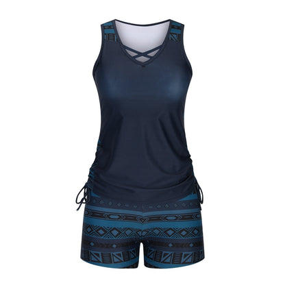 Women's Tummy Control Tankini Set with Shorts