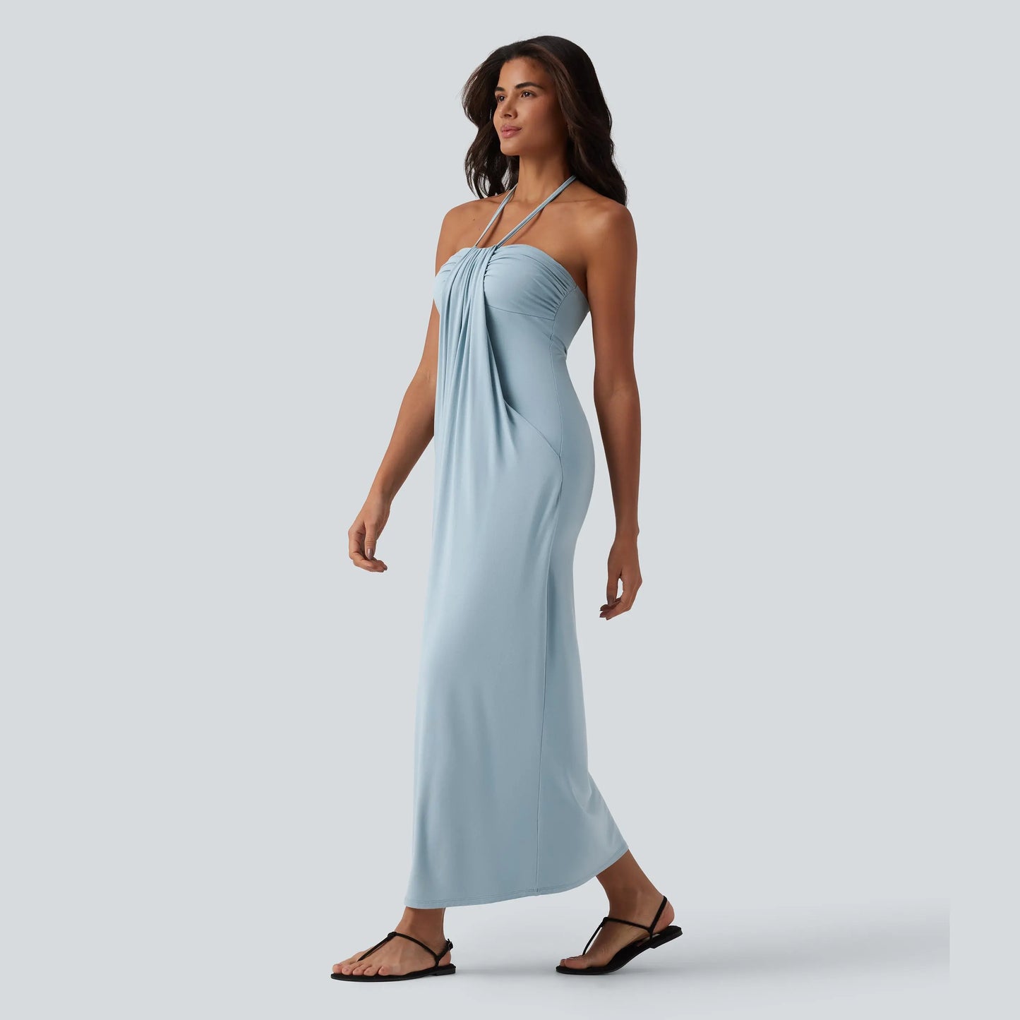 Halara Halter Tie Back Maxi Dress with Pockets