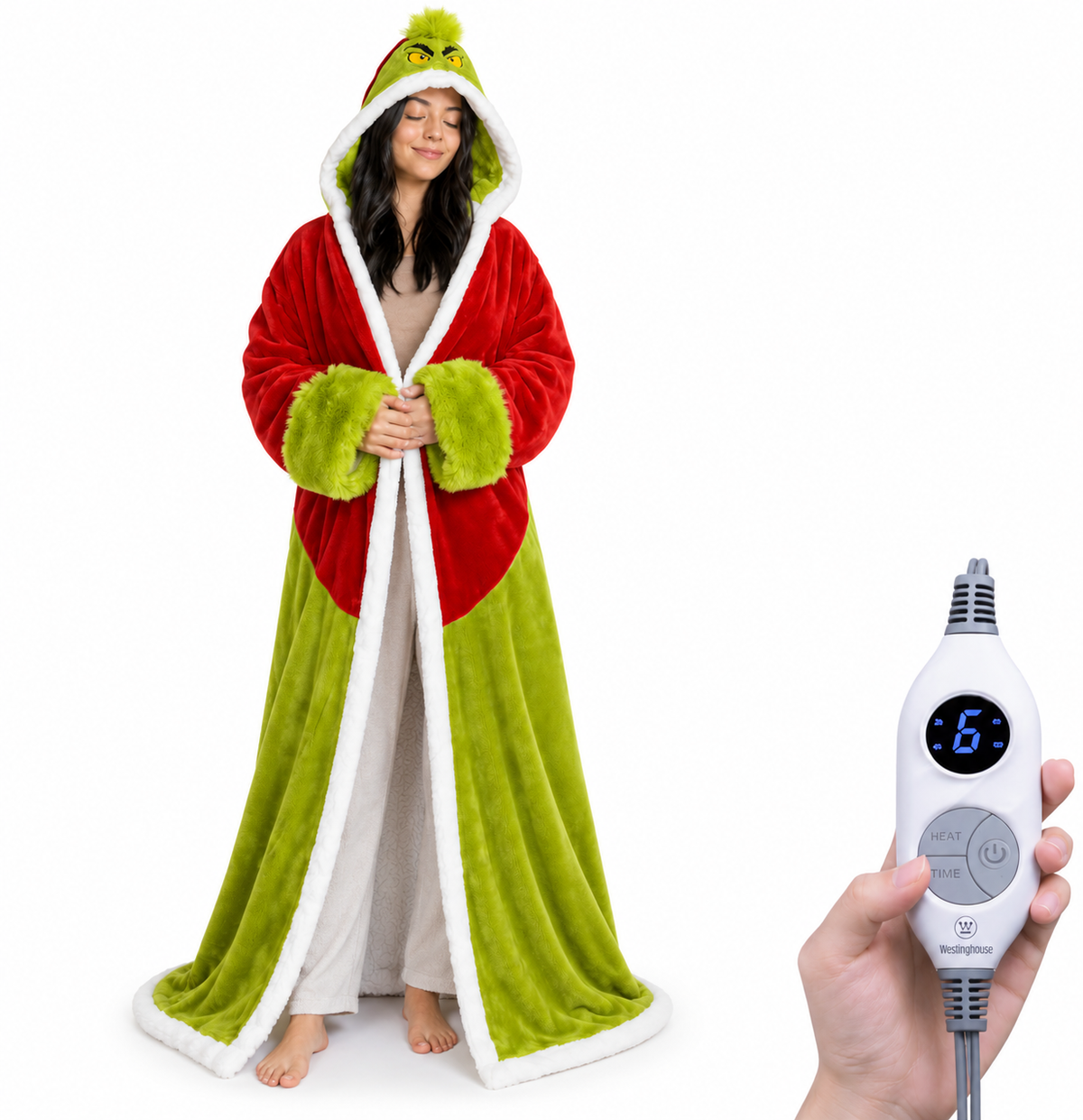 ❄️ Sherpa Wearable Electric Blanket 🎄 Overheat Protection & Auto-Shutoff Function