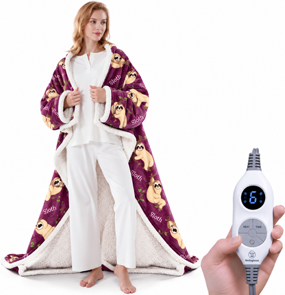 ❄️ Sherpa Wearable Electric Blanket 🎄 Overheat Protection & Auto-Shutoff Function