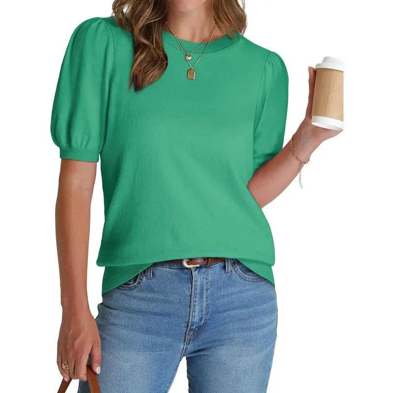 Women's Puff Short Sleeve Sweater
