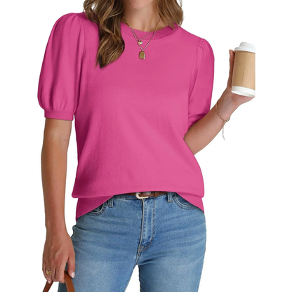 Women's Puff Short Sleeve Sweater