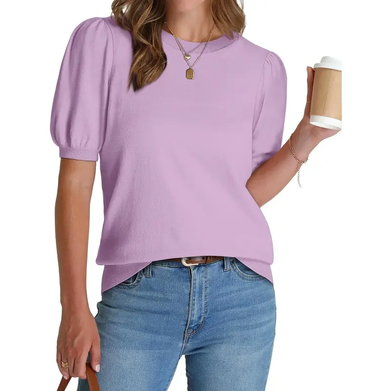 Women's Puff Short Sleeve Sweater