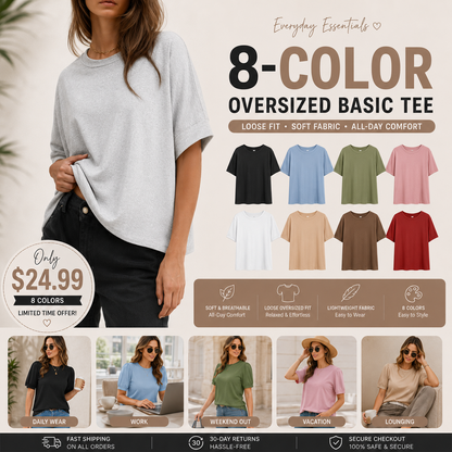 Women's Loose Oversized Basic Tee